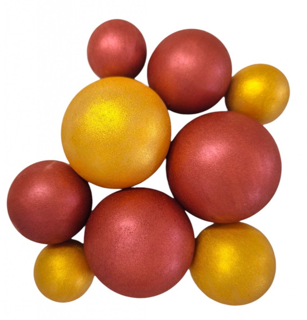Шоколадные сферы Бургунди / золото (9шт)