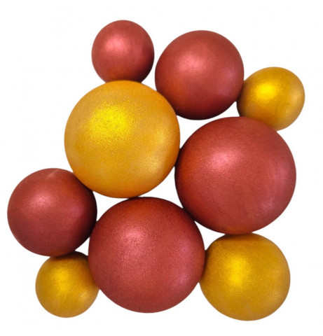 Шоколадные сферы Бургунди / золото (9шт)