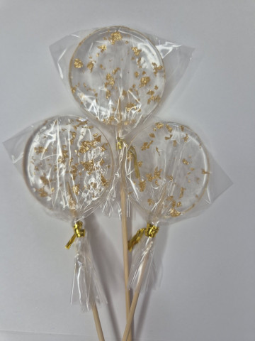 Льодяник з ізомальту прозорий із золотом 1шт