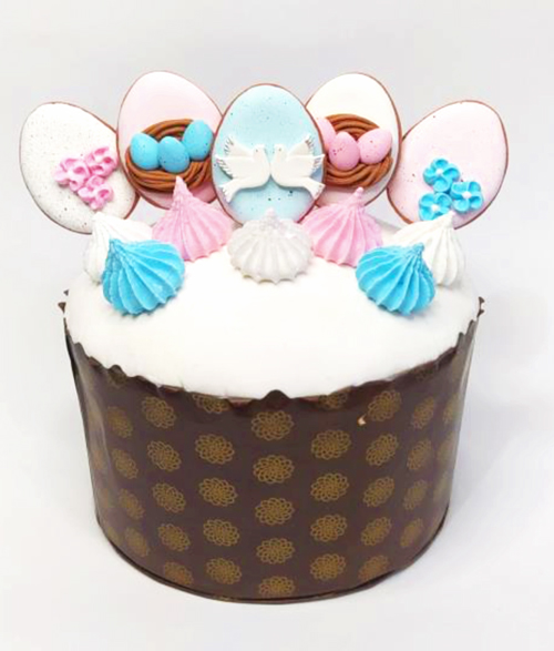 Сахарное украшение "Яйца и голуби"