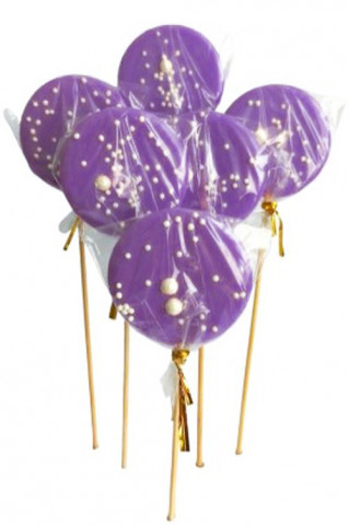 Леденец из сахара фиолетовый с посыпкой (не прозрачный) 1шт