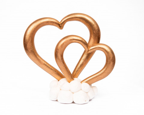 Цукрова прикраса Весільні серця золото