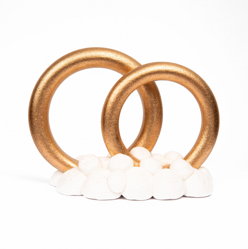 Цукрова прикраса Весільні обручки золото