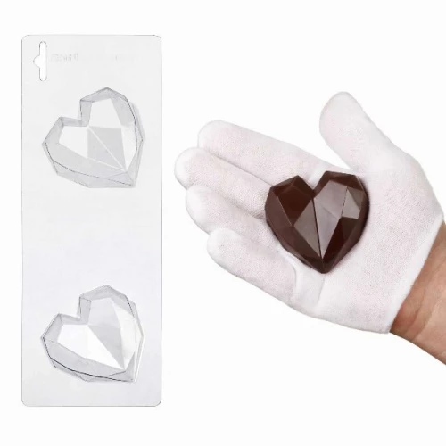 Пластиковая форма для шоколада "Рубиновое сердце"