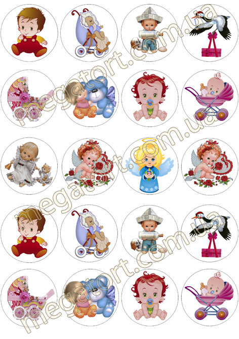 Вафельная картинка для капкейков №45