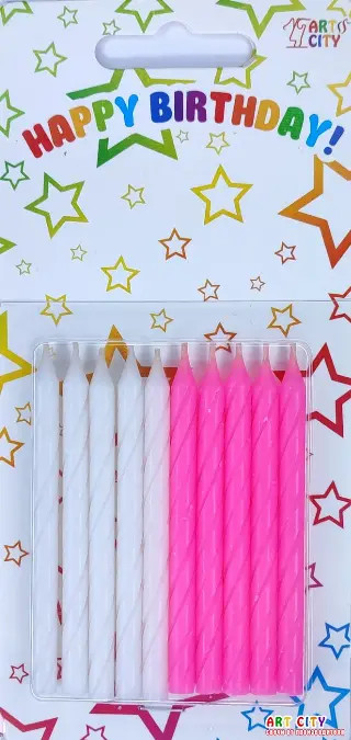 Набір свічок Рожево-білі 10шт