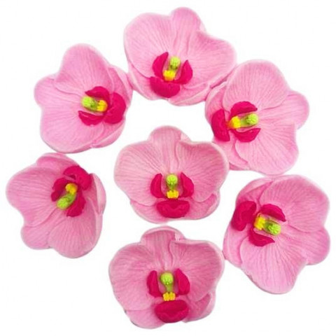 Набір цукрових прикрас Орхідеї рожеві (7шт)