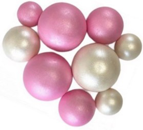 Шоколадные сферы Розово-белый перламутр (9шт)