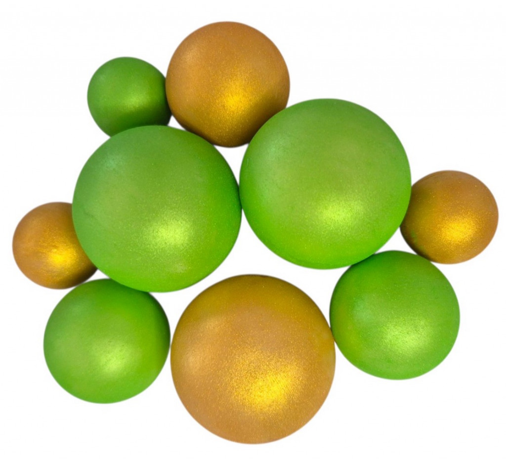 Шоколадні сфери Салатовий блиск / золото (9шт)