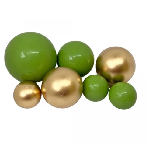 Шоколадні сфери Зелено-золоті (дзеркальні) (7шт)