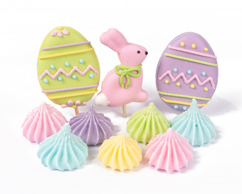 Цукрова прикраса "Весела Пасха Зайчик"