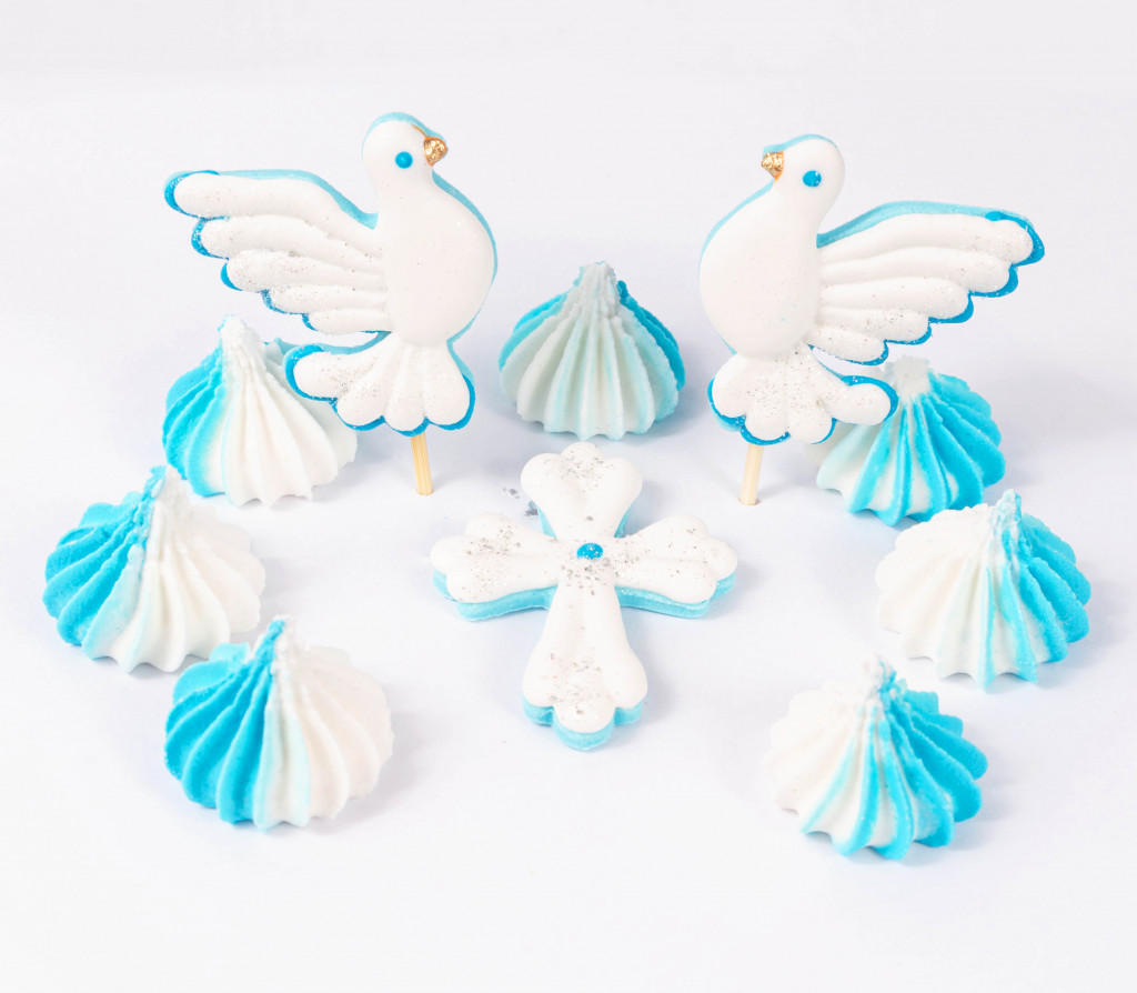 Цукрова прикраса "Весела Пасха Голуби"