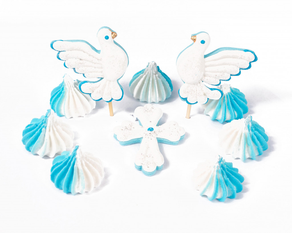Цукрова прикраса "Весела Пасха Голуби"