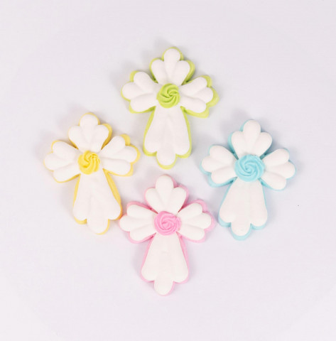 Цукрова прикраса Хрестик великодній САЛАТОВИЙ