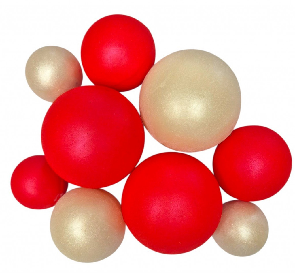 Шоколадные сферы Красный велюр / белый перламутр (9шт)