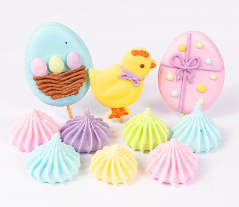 Цукрова прикраса "Весела Пасха Курча"