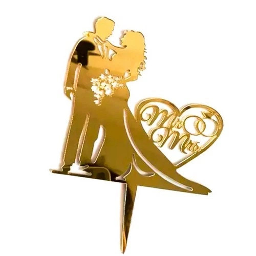 Зеркальный топпер "Молодожены" золото