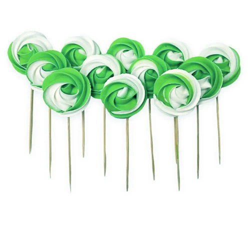 Безе (меренга) на палочке бело - зеленое (1шт)