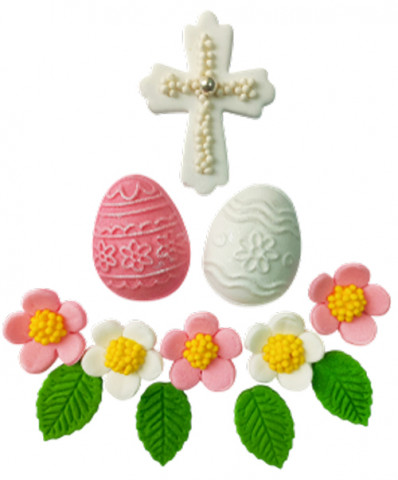 Набор пасхальный “Яйца и крестик” розовый