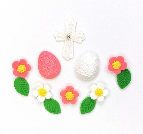 Набор пасхальный “Яйца и крестик” розовый