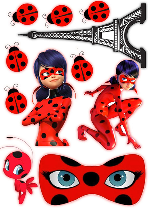 Вафельная картинка для топперов и пряников Леди Баг маска