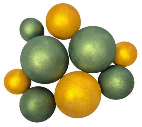 Шоколадные сферы Изумруд / золото (9шт)