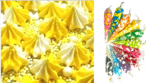 Набор меренга с посыпкой бело-желтая