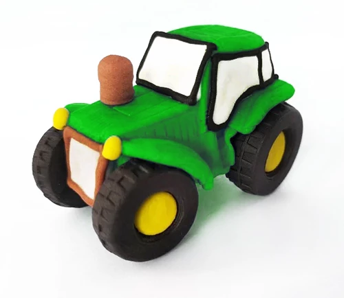 Сахарное украшение Трактор зеленый