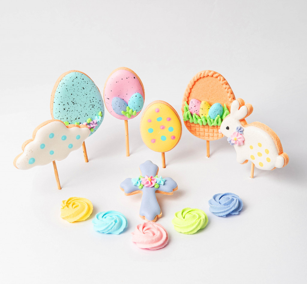 Цукрова прикраса "Зайчик, хмаринка, хрестик"