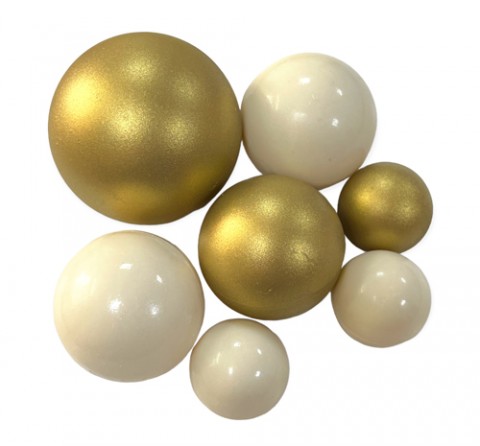 Шоколадные сферы Бело-золотые (7шт)