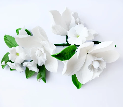 Сахарное украшение Веточка орхидеи белая