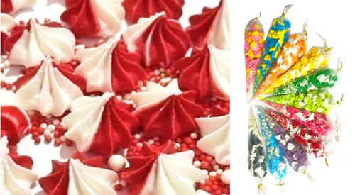 Набор меренга с посыпкой бело-красная