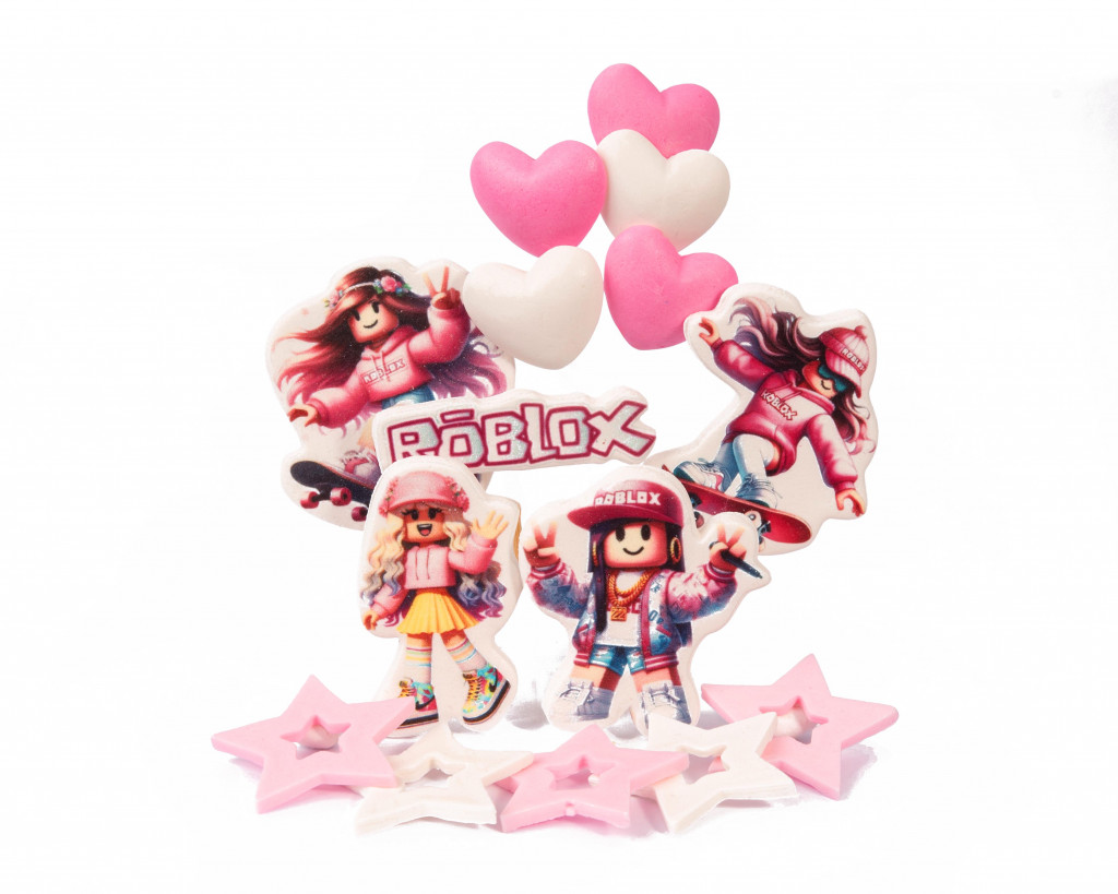 Набор сахарных топперов Роблокс девочки премиум KD