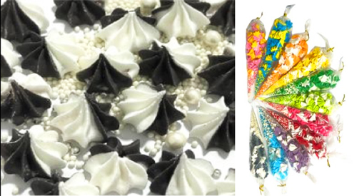 Набор меренга  с посыпкой Черно-белые