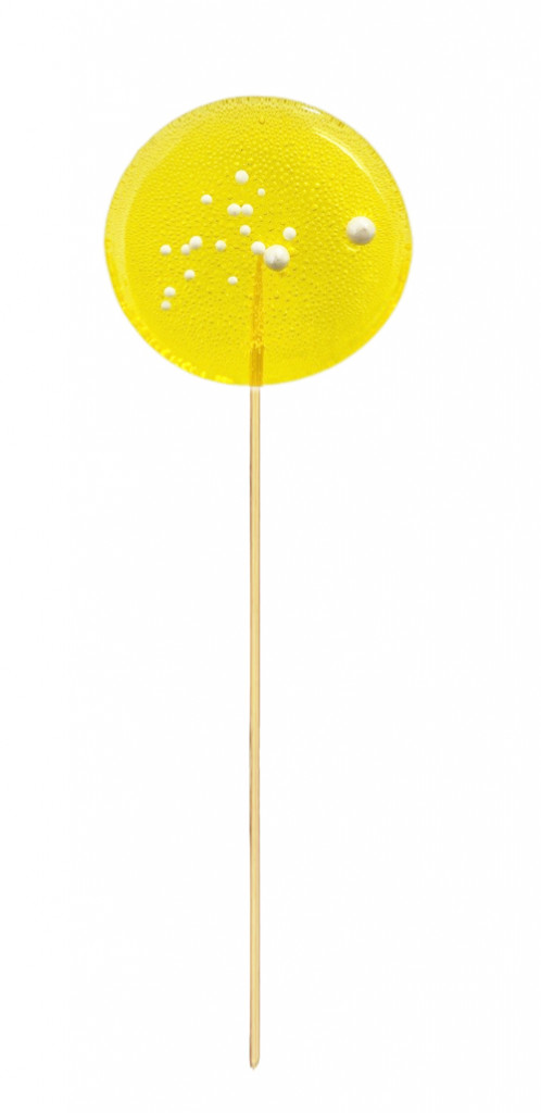 Леденец из изомальта прозрачный желтый с посыпкой 1шт