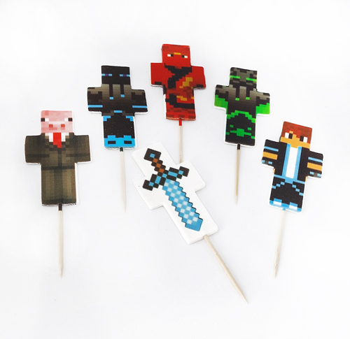 Набор сахарных топперов Майнкрафт меч