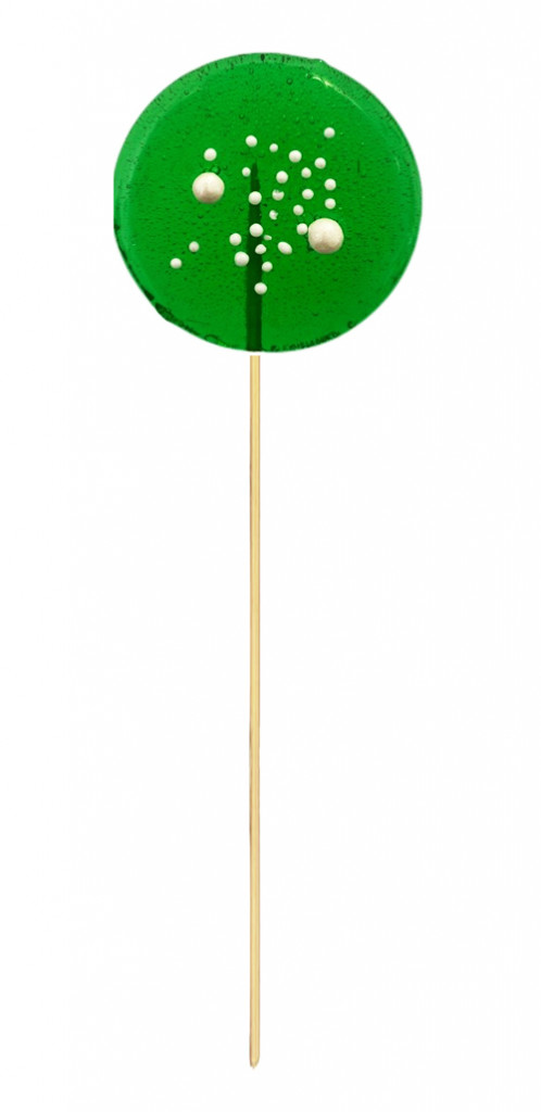 Льодяник ізомальту прозорий зелений з посипанням 1шт