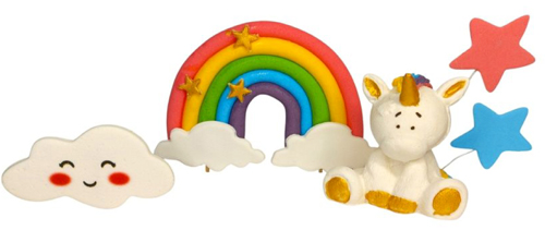 Набор топперов Единорожка с радугой