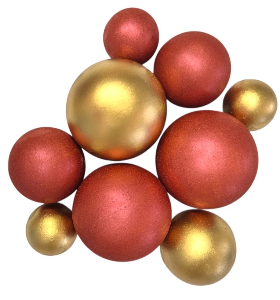 Шоколадні сфери Бургунді / дзеркальне золото (9шт)