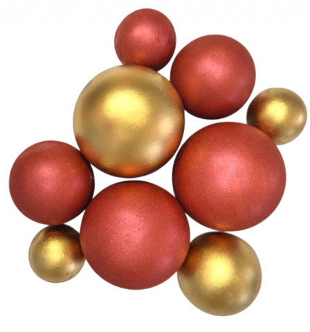 Шоколадні сфери Бургунді / дзеркальне золото (9шт)