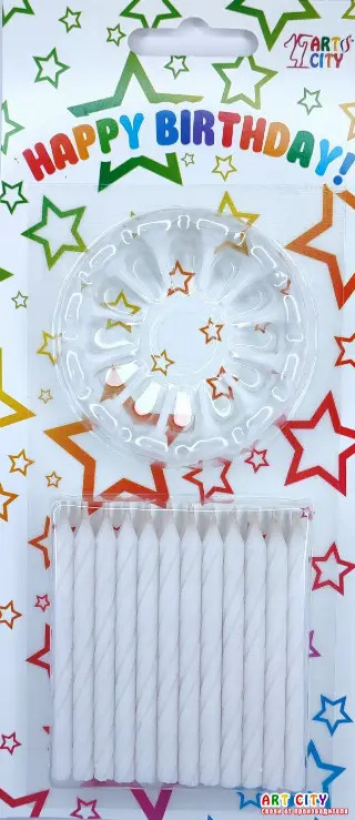 Набір свічок для торта білі 24шт