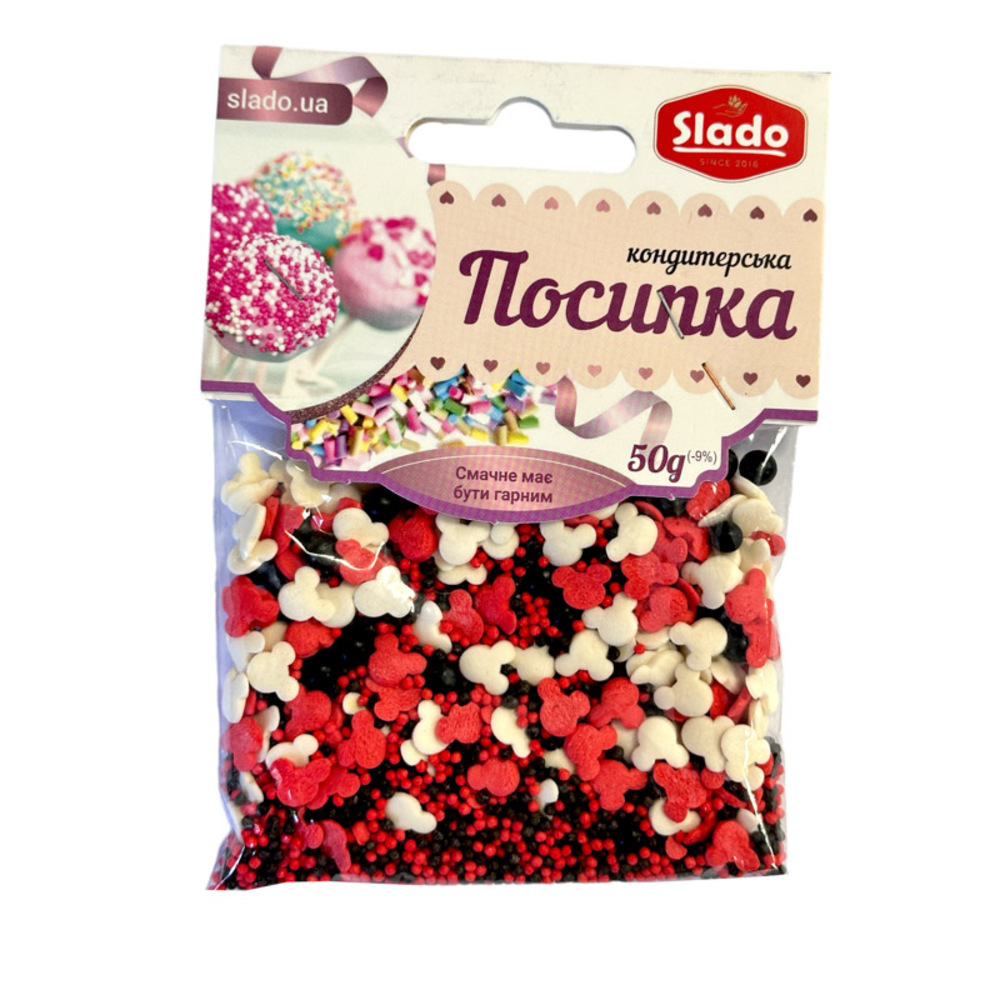 Посипка фігурна червона “Міккі” 50г