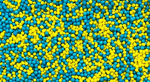 Посыпка "Нонпарель" желто-голубая 50г