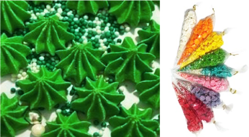 Набор меренга с посыпкой зеленая