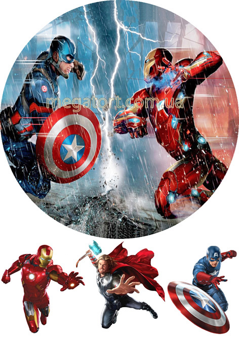 Вафельная картинка "Супергерои №1"