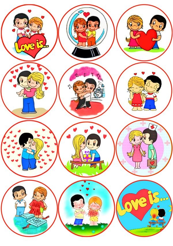 Вафельна картинка для капкейків Love is №64