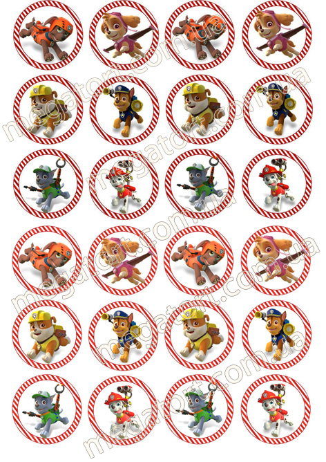 Вафельная картинка для капкейков Щенячий патруль №66