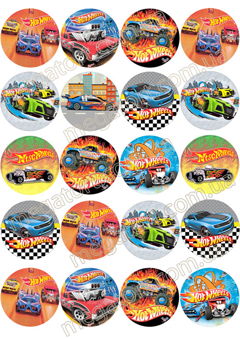 Вафельная картинка для капкейков Хотвилс №99