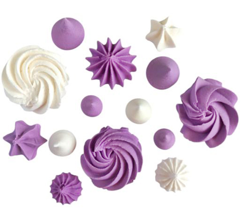 Безе сахарные микс бело-сиреневые