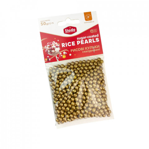 Кульки рисові золото 5мм 50г